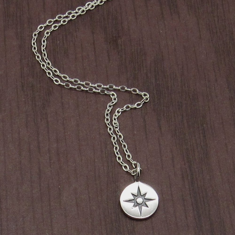 NEW Sterling Silver Compass Pendant with chain